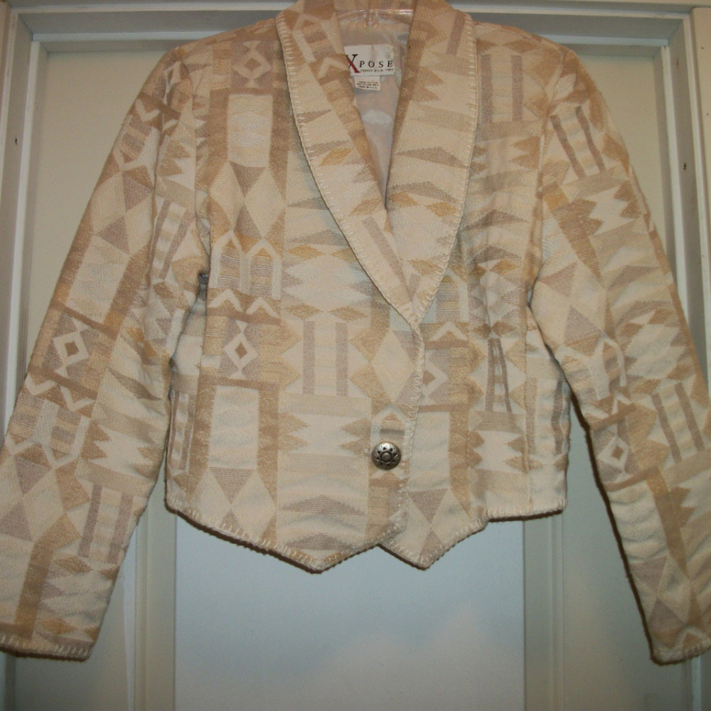 TRENDING COWGIRL SOUTHWEST STY CROPPED LADY COTTON JACKET LG